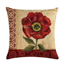 Axyaa Retro Rose Linen Pillowcase 45*45cm - Furniture Decorative Cushion Cover