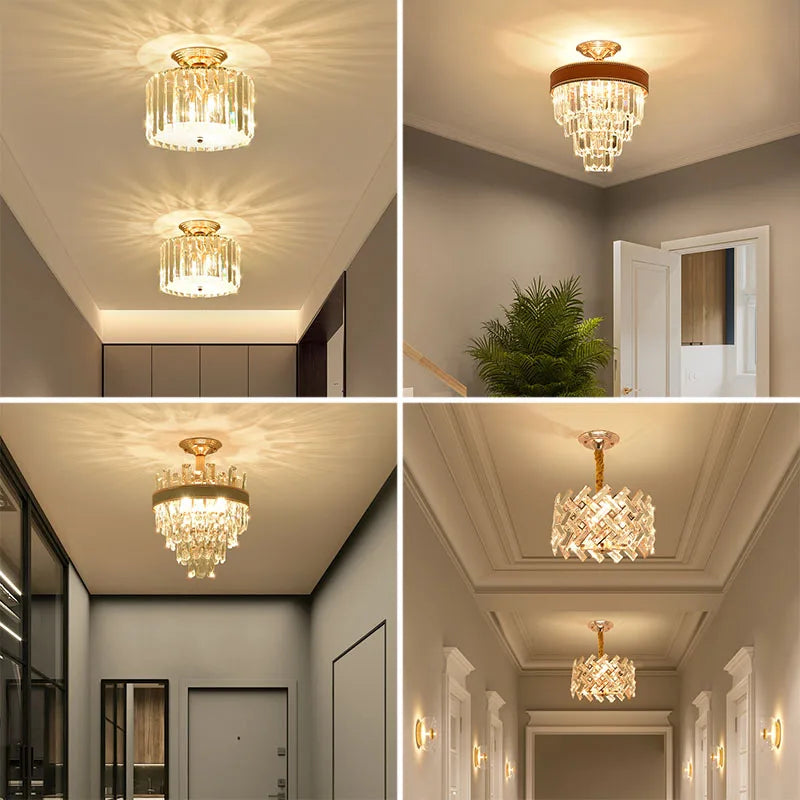 Axyaa Crystal Ceiling Chandelier for Elegant Home Décor