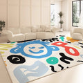 Axyaa Graffiti Print Living Room Carpet: Colorful, Artistic, & Luxurious Home Decoration Mats
