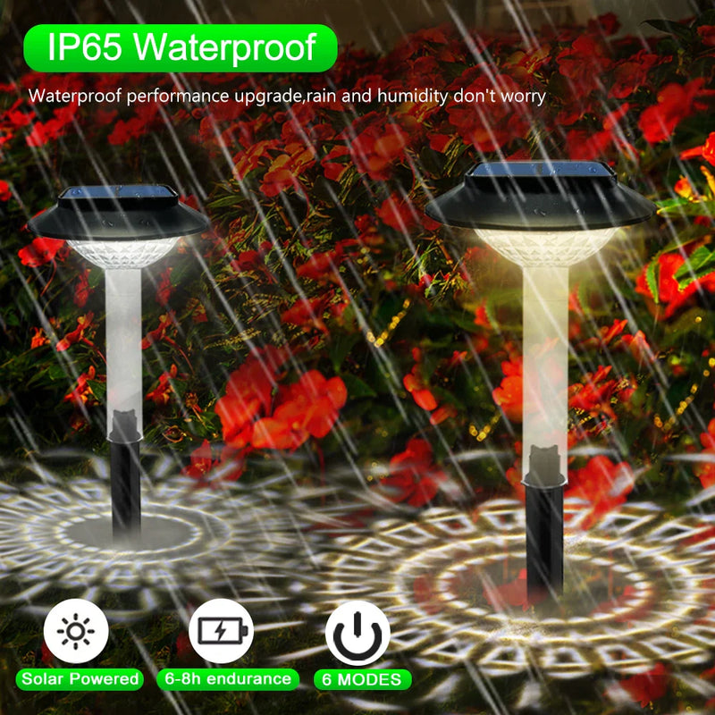 Axyaa Solar Garden Lights Outdoor RGB Warm White Landscape Decor Waterproof