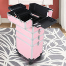 Axyaa Aluminum Compact Cosmetic Makeup Case On Wheels