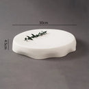 Axyaa Irregular Solid Color Ceramic Dinner Plate - Restaurant Tableware
