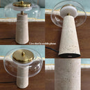 Axyaa Mushroom Travertine LED Table Lamp - Modern Cave Stone Desk Lighting