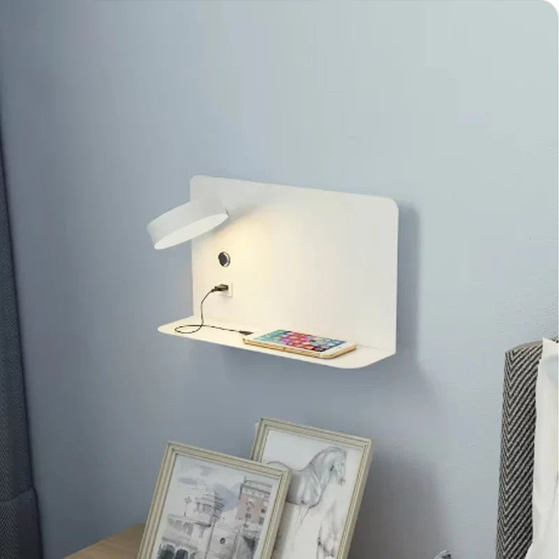 Axyaa Rotatable Button Switch Wall Lamp with USB Charging, Modern Minimalist Design