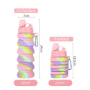 Axyaa Silicone Foldable Sports Water Bottle with Carabiner - Portable Fitness Kettle