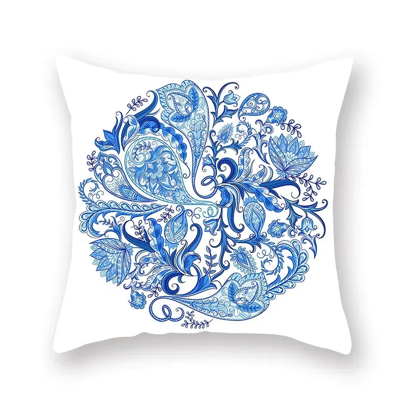 Geometric Mandala Flower Print Pillowcase for Home Decor by Axyaa