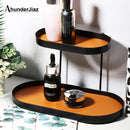 Axya Metal Jewelry Storage Tray & Leather Shelf with Hooks, Nordic Style, Living Room Entryway Storage, Home Decoration