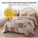 Axyaa Country Roses Patchwork Quilt Set - Queen Size with 2 Shams