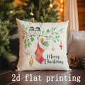 Christmas-themed Cartoon Pillow Covers for Sofa, Bedroom, Car by Axyaa