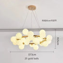 Axyaa White Glass Ball Black Gold Chandelier Bubble Hanging Lights