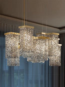 Axyaa Modern Crystal Pendant Chandelier for Dining Room & Bar