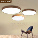 Axyaa Nordic Wooden Ceiling Lamp 23/30/40/50CM LED Lighting Fixtures for Home Décor