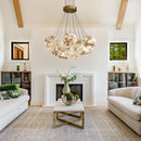 Axyaa White Marble Balls Chandelier - Luxury LED Lighting Fixture for Home Decor
