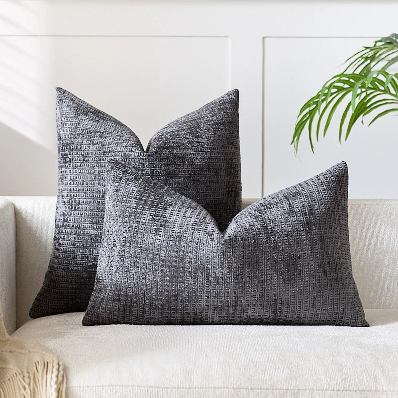 Axyaa Chenille Cushion Cover Solid Color Elegant Square 45x45cm 50x50cm