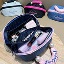 Axyaa Color-Block Makeup Bag with Partitioned Compartments & Waterproof Design