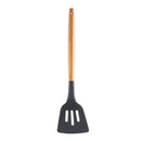 Silicone Wood Handle Gray Kitchen Utensils Set by Axyaa