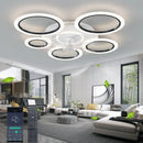 Axyaa Circle Fan Light Ceiling Fan: Modern Minimalist Smart Control for Bedrooms & Living Rooms