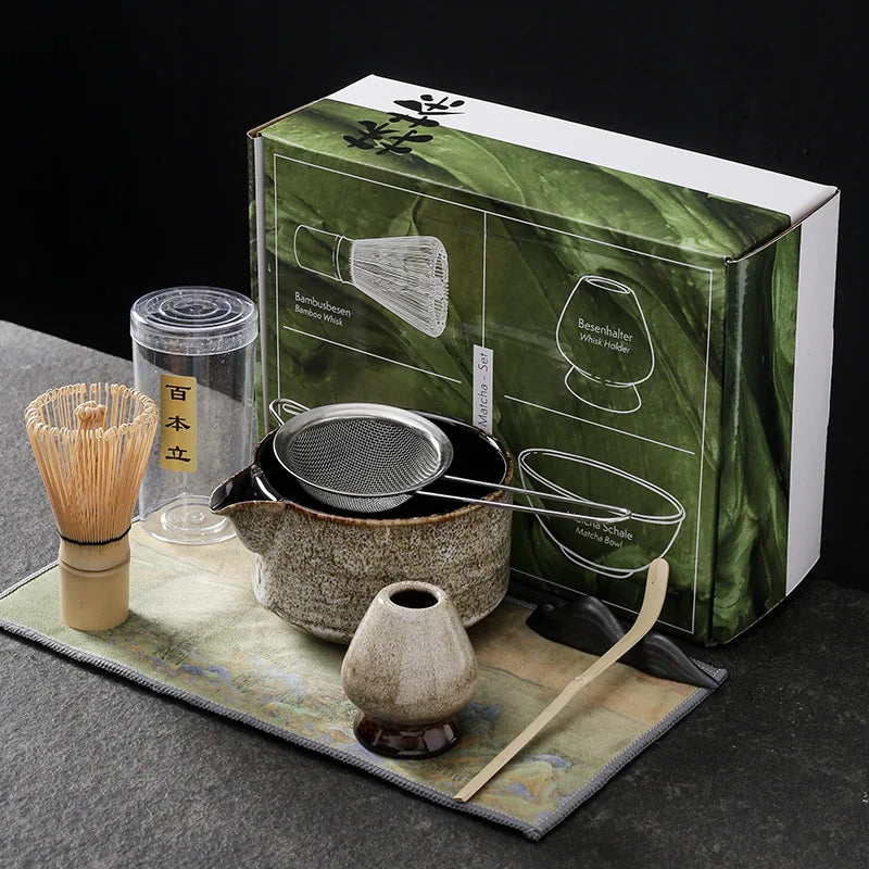 Axya™ Japanese Matcha Set: Ceramic Bowl, Tools, Accessories