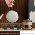 Axyaa Ceramic Tea Set: Pot, 3 Cups, Travel Bag - Minimalist Outdoor Souvenir Pack