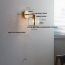 Axyaa Nordic LED Wall Sconce with Pull Chain Switch Rotation for Bedroom Dining Room