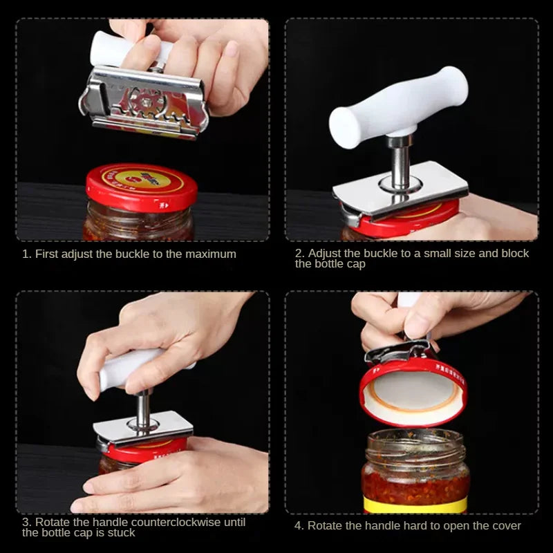 Axya Stainless Steel Can Opener & Bottle Cap Screwdriver