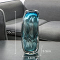 Axyaa Blue Bubble Glass Vase Hydroponic Flower Pot Modern Desk Decoration