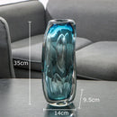 Axyaa Blue Bubble Glass Vase Hydroponic Flower Pot Modern Desk Decoration