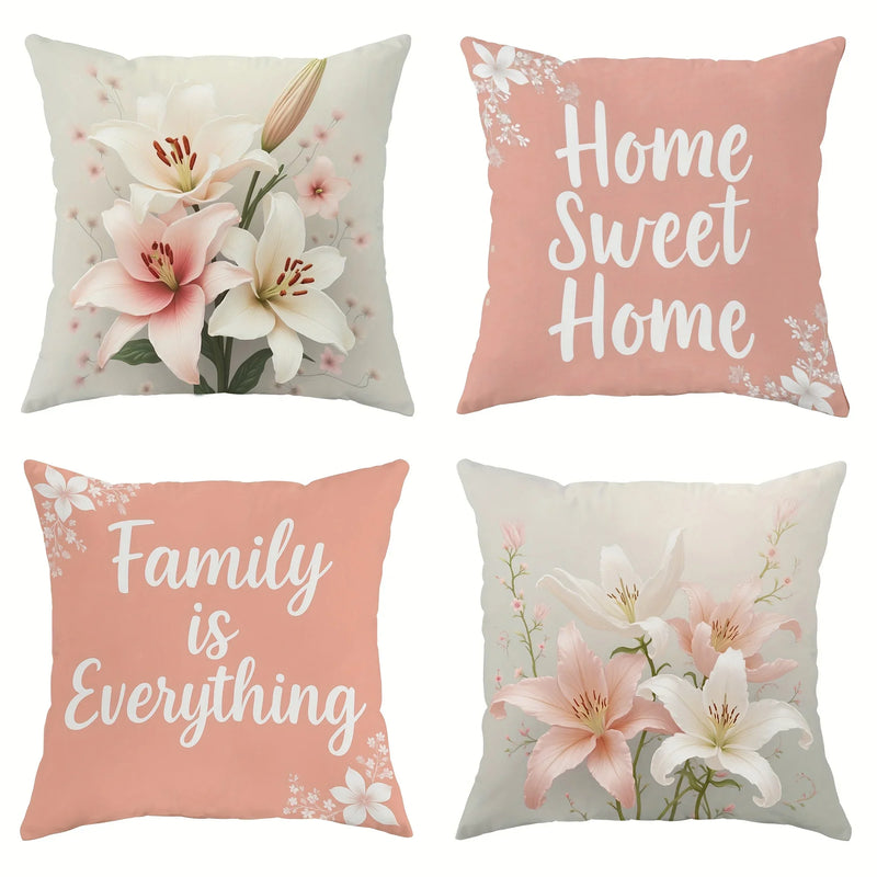 Velvet Pillow Covers with Inspirational Quotes in Soft Pink & White - Axyaa Brand