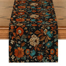 Axyaa Thanksgiving Flower Table Runner - Home Kitchen Dining Decor