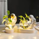 Axyaa Astronaut Diver Glass Vase with LED Light Desktop Decor and Flowers Hydroponics