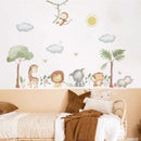 Axyaa Cute Peep Animals Elephant Giraffe Rabbit Wall Stickers for Kids Room Decoration