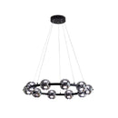 Axyaa Round Glass Chandelier Pendant Lamp for Dining Room and Kitchen