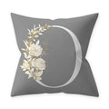 Axyaa Grey Flowery Print Alphabetic Cushion Cover for Home Sofa Decor 45x45cm