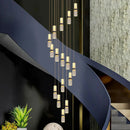 Axyaa Crystal Chandelier Stair Pendant Living Room Light Modern Interior Lighting
