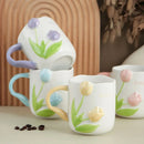 Axyaa Camellia Flower Ceramic Coffee Mug, 450ml Capacity
