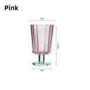 Axyaa Flower Glass Cup Set - Colourful Goblet for Home, Bar, and Cafe Drinkware