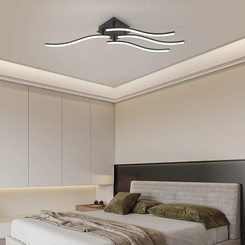 Axyaa Rotatable LED Ceiling Light Tricolor Dimmable Modern Chandelier Gray