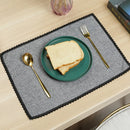 Axyaa Green Lace Edge Dining Table Mats - Set of 6
