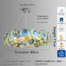 Axyaa Pink Glass Ceiling Chandelier Luxury Hanging Light French Vintage Pendant Lamp