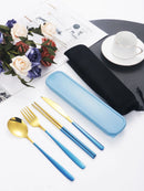 Axyaa 4-Piece Portable Travel Cutlery Set with Box