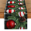 Axyaa Christmas Holly Pine Cone Table Runner