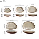 Axyaa Ceramic Sushi Dim Sum Plate Set