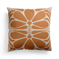 Axyaa Nordic Orange Geometric Flower Print Throw Pillow Cover for Home and Office
