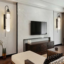 Axyaa Black/Gold Metal LED Wall Sconces with Art Glass - Modern Decor Lighting