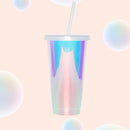 Axyaa 710ml Holographic Straw Party Cup - Single Layer Food Grade Plastic Cup