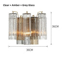Axyaa Clear Grey Glass Wall Sconce - Modern Bedroom Lighting Fixtures