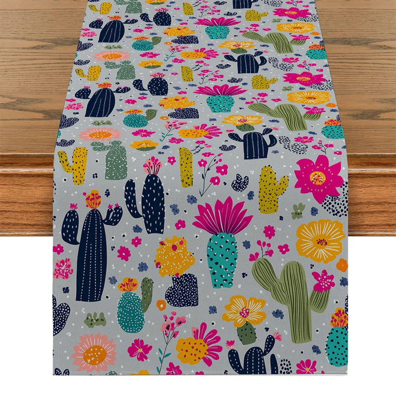 Axyaa Cactus Flower Table Runner for Home and Party Decor