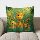 Axyaa Jungle Animals Cartoon Pillow Cover for Cozy Decor & Comfort in Sofa, Bedroom, Car