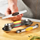Axyaa Magnetic Stainless Steel Measuring Spoons Set of 8 Dual Sided Stackable Spoons