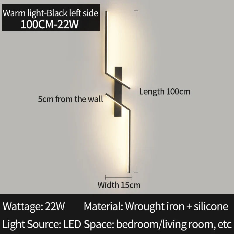 Axyaa Modern LED Wall Sconce Minimalist Bedroom Living Room Wall Lamp